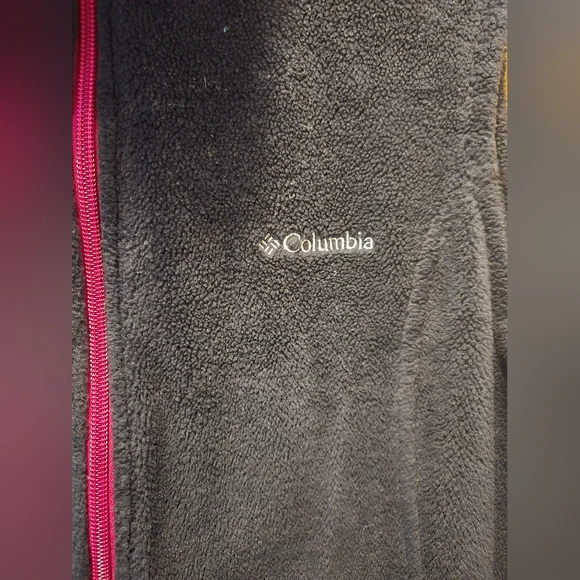 Columbia Black Fleece Vest with Pink Accents EUC - Picture 3 of 11